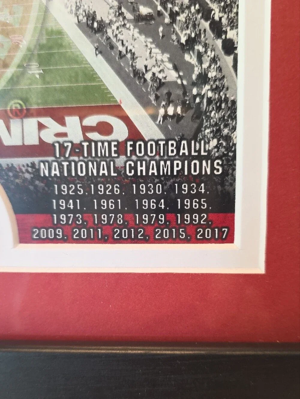 Roll Tide Framed Wall Art - Crimson and Black